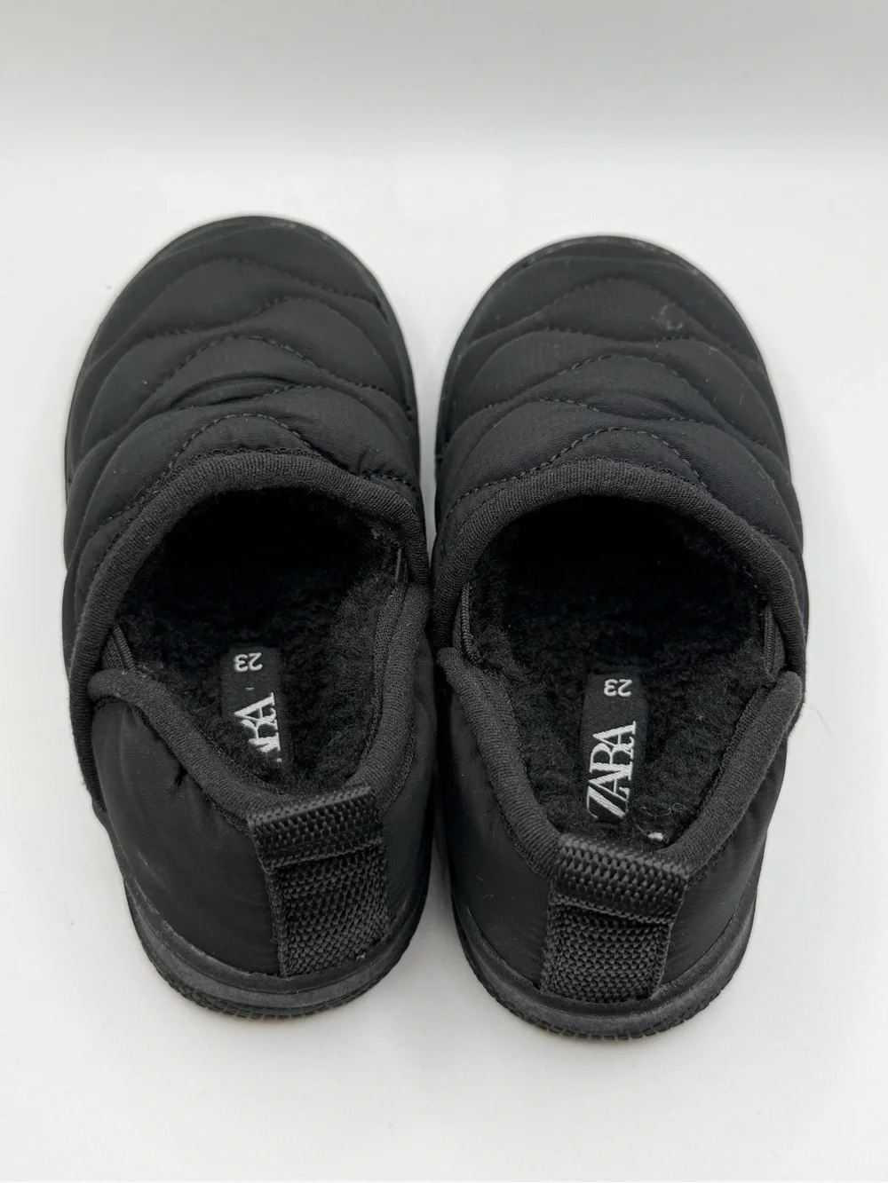 Zara Kids Quilted Slip-On Slippers - Gray